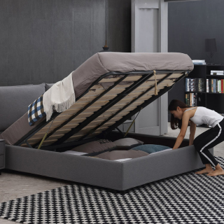 806 Home Furniture Bedroom Modern Luxury Beds Fabric Storage Queen Bed