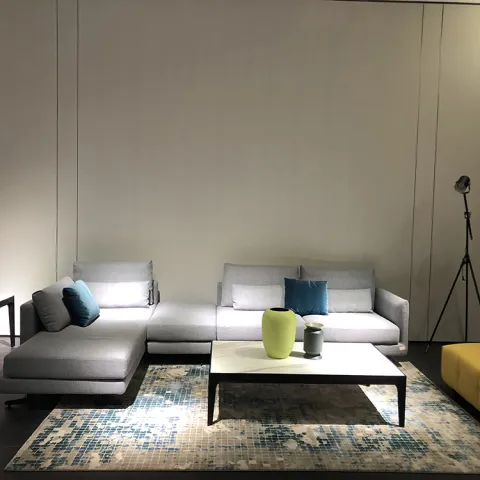 9612 Sudut Sofas Sofa Moden Tetapkan Ruang Tamu Perabot Grey L Bentuk Sofa
