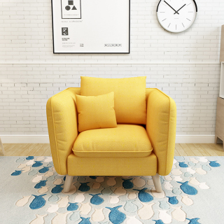 Luxury Living Room Furniture Sofa Sets Yellow Fabric Cloth Sectionals Sofas