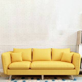 Luxury Living Room Furniture Sofa Sets Yellow Fabric Cloth Sectionals Sofas