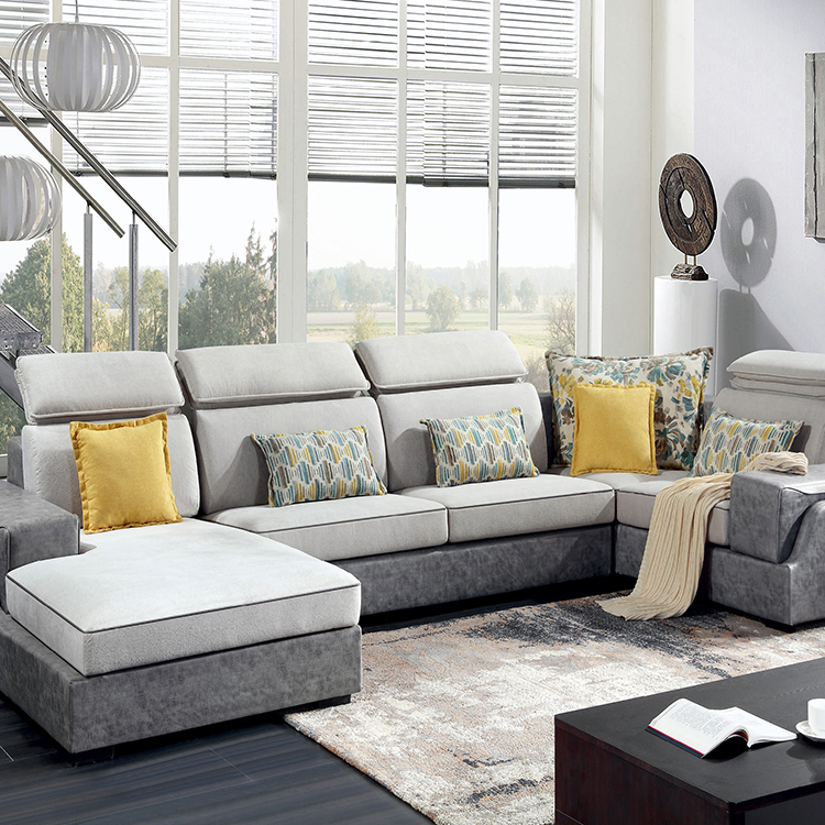 gray U shape sofa