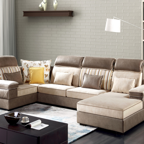 Neues design sofa tuch wohnzimmer u form ecke stoff sofa