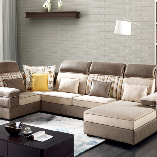 New Design Sofa Cloth Living Room U Shape Corner Fabric Sofa