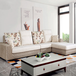 เฟอร์นิเจอร์โซฟาโซฟาปรับแต่งโซฟาผ้ารูปตัว L