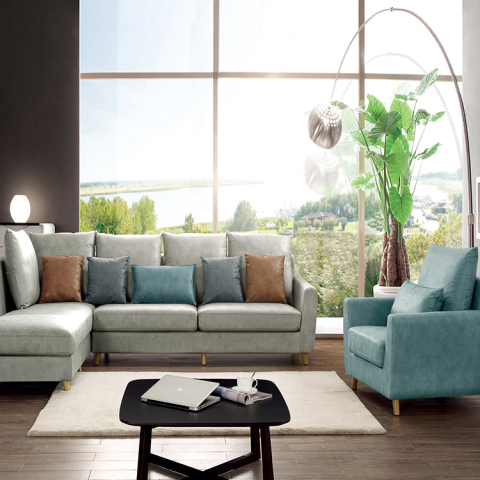 Wohnzimmer Sofa Set Luxus Stoff Modulsofa