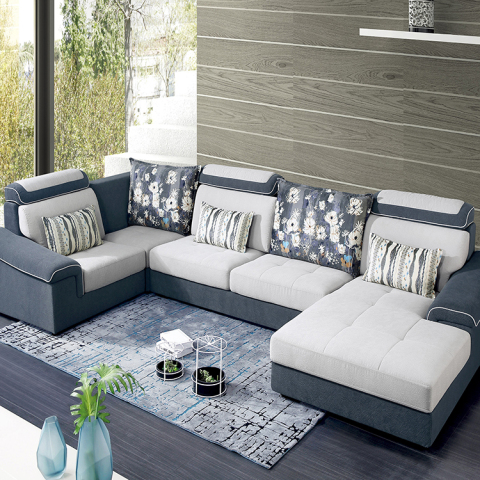 Luxus Sofa Stoff Ecke einfache hölzerne Sofa Set Design