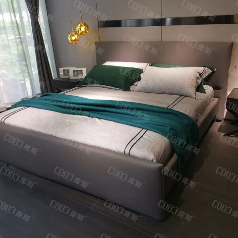 1902 Nuevo dormitorio de diseño Cama doble King Size Camas modernas de cuero