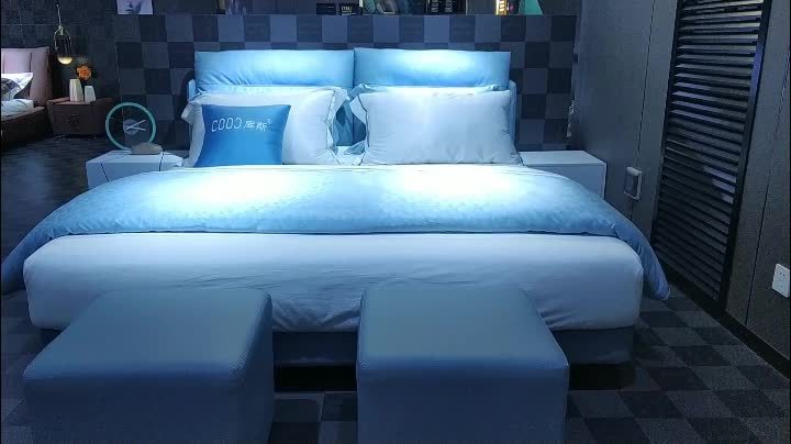 2563 Bed Furniture Room Set Einfache Doppelbett Designs Leder Kingsize-Betten für Erwachsene