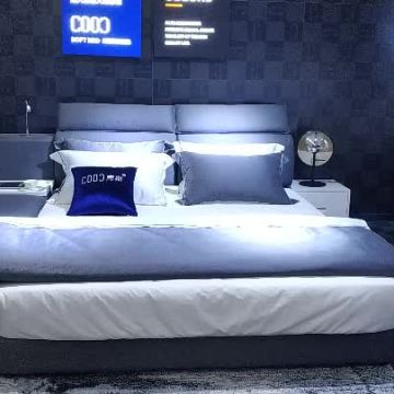 3150 Simple Wooden Frame King Size Beds Fabric Bed Luxury Tatami Bed