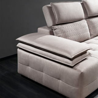 8008 Functional Headrest Home Furniture Living Room Corner Leatheraire Sofa Set