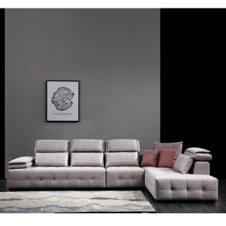 8008 Functional Headrest Home Furniture Living Room Corner Leatheraire Sofa Set