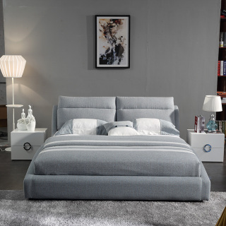 3059 Simple Style Bedroom Bed Fabric Soft Bed King Size Bed Designs