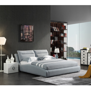 3059 Simple Style Bedroom Bed Fabric Soft Bed King Size Bed Designs