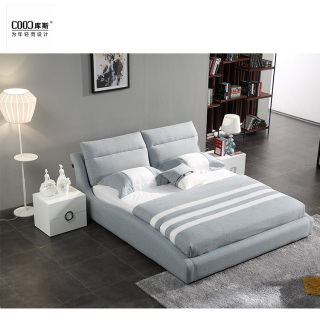 3059 Simple Style Bedroom Bed Fabric Soft Bed King Size Bed Designs