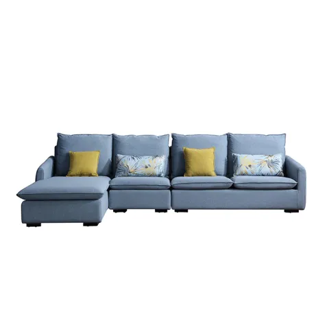8132 Reka bentuk gaya ringkas untuk perabot ruang tamu Corner Fabric Couch Sofa Set