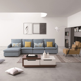 8132 Simple Style Designs For Living Room Furniture Corner Fabric Couch Sofa Set