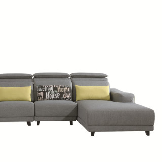 8125 Simple Style Fabric Corner L Shaped Functional Headrest Sofa Designs For Living Room