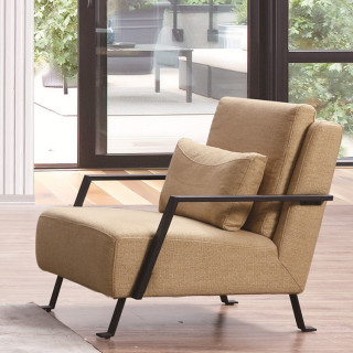 BY025-A Silla moderna del sofá del brazo del ocio de la tela individual para la sala de estar