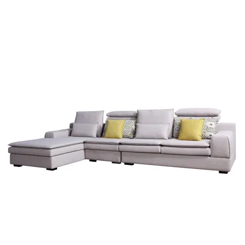 8120 Perabot Rumah Gaya Moden Atas Fabrik Sofa Gray Corner Sofa
