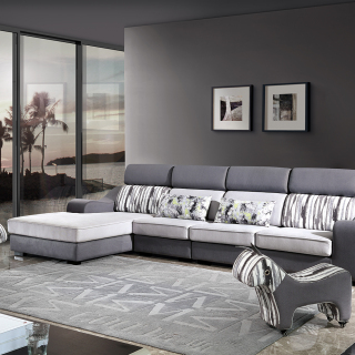 8102 Living Room Corner Sofas Simple Fabric Sofa Set With Pony Toy Design