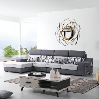 8102 Living Room Corner Sofas Simple Fabric Sofa Set With Pony Toy Design