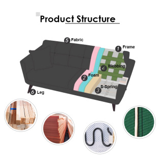 8099 Cooc Modern Sofa Corner China, Home Furniture L-shaped Corner Sofa Set