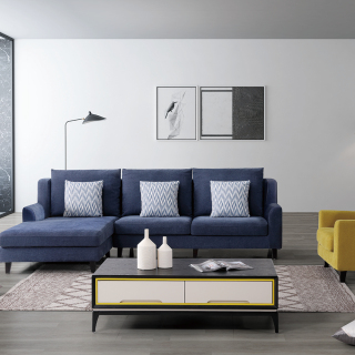 8099 Cooc Modern Sofa Corner China, Home Furniture L-shaped Corner Sofa Set