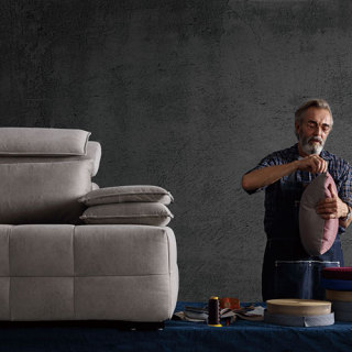 8008 American Corner Sofa Environmental Fabric Sofa Sets For Functional Headrest Fanric Sofa