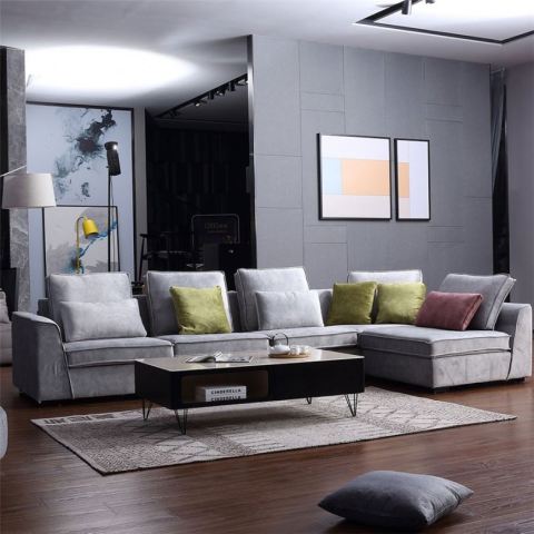 Pinakabagong Disenyo Pinakamababang Presyo ng Corner Soft Fabric Sofas