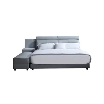 2339臥室床現代特大號床，帶櫃子皮革軟床