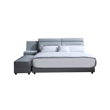 Cama king size moderna da cama de 2339 quartos com a cama macia de couro do armário