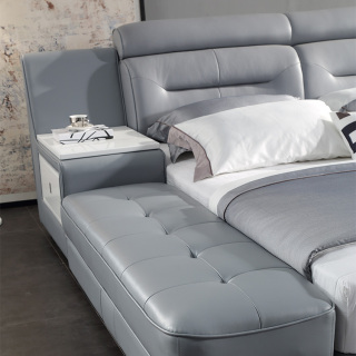 2339 Tempat Tidur Kamar Tidur Tempat Tidur King Modern Dengan Kabinet Tempat Tidur Kulit Lembut