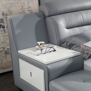 2339 Tempat Tidur Kamar Tidur Tempat Tidur King Modern Dengan Kabinet Tempat Tidur Kulit Lembut