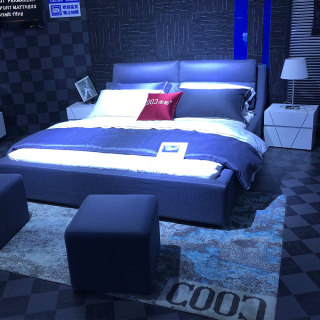 3115 Modern Bedroom Furniture Fabric Beds Dark Gray King Size Bed