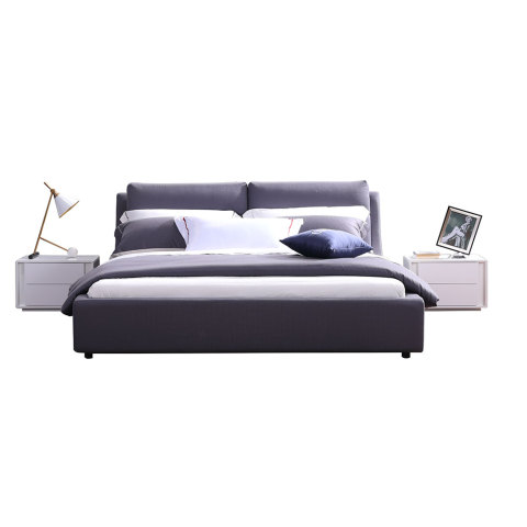 3115 Moderne Schlafzimmermöbel Stoffbetten Dunkelgraues Kingsize-Bett