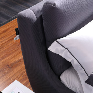 3115 Modern Bedroom Furniture Fabric Beds Dark Gray King Size Bed