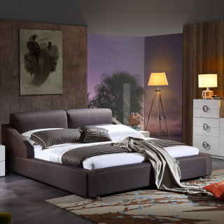 3079 Bedroom Set Modern Cheap Fabric Beds Wood King Size Soft Bed