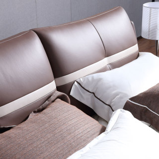 2531 Soft Wood Beds King Size Modern Beds Leather Bed