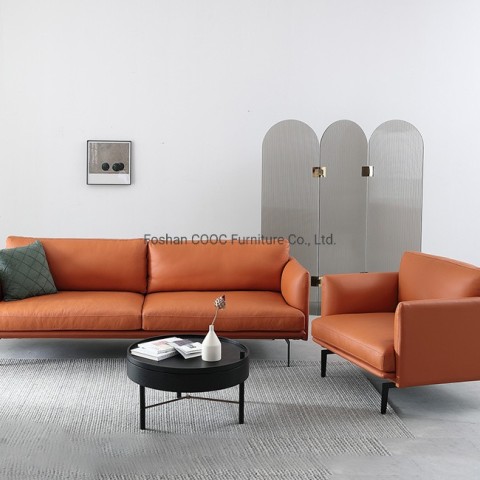 YK-1002 Modern Furniture Orange Freizeitledersofa