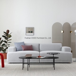 HYB-1006 Modern Home Furniture Grey 3 Seat Couch Living Room Fabric Sofa