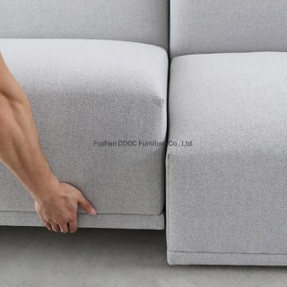 HYB-1006 Modern Home Furniture Grey 3 Seat Couch Living Room Fabric Sofa