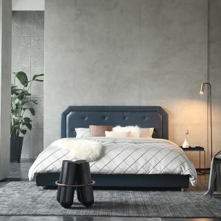 R06 Kain Perabot Modern Tempat Tidur King dengan Lemari Penyimpanan
