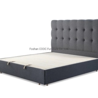 R05 Modern Bedroom Lenon Furniture King Microfiber Fabric Bed