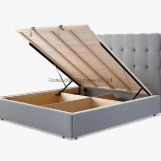 R05 Modern Bedroom Lenon Furniture King Microfiber Fabric Bed