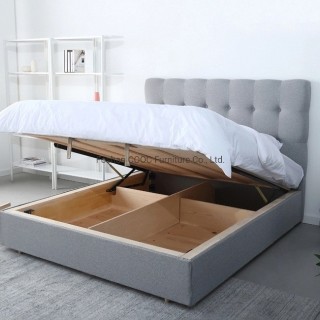 R05 Modern Bedroom Lenon Furniture King Microfiber Fabric Bed