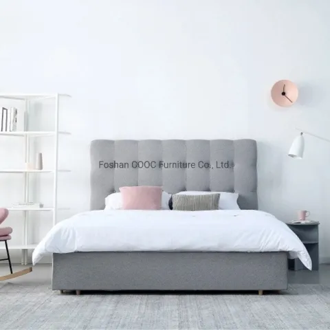 R05 Modern Bedroom Lenon Furniture Tempat Tidur Kain Microfiber