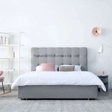 R05 Modern Bedroom Lenon Furniture King Microfiber Fabric Bed