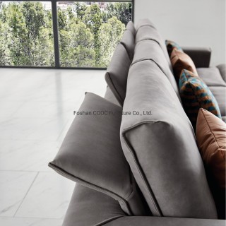 8139 Modern Sofa Gery Leathaire Living Room Furniture with Wood Frame