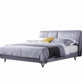 KS3172 Deep Soft Couches Modern Bedroom Furniture Grey Fabric King Bed