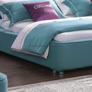 KS3082 The Latest Furniture Modern Designer Blue Fabric Double King Size Bed